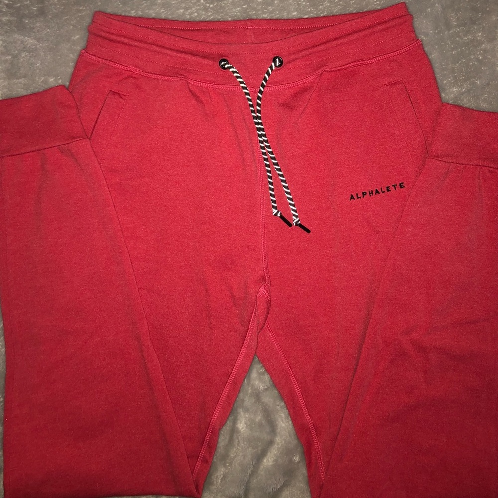 Alphalete Red Cotten Joggers